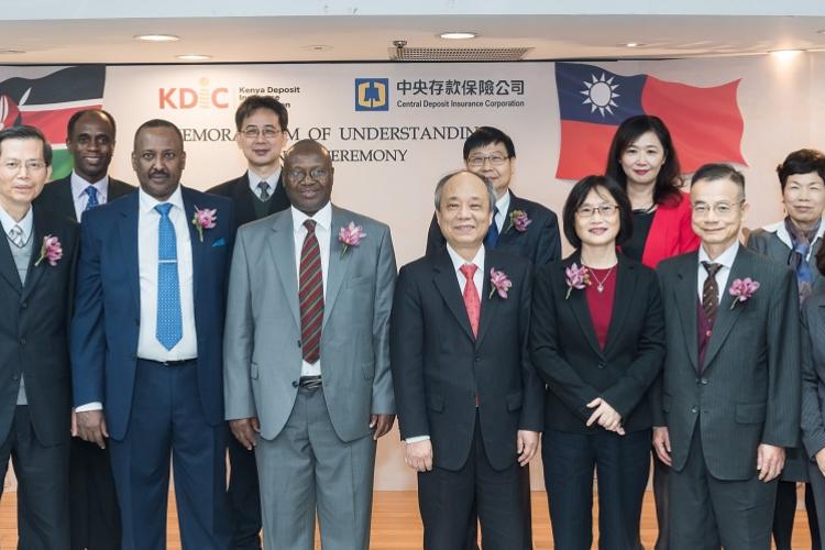 The KDIC Delegation to Taipei led by Chairman Mr. James Lopoyetum, pose for a group photo with their Taipei counterpart shortly after signing the MoU between KDIC and CDIC in Taipei Taiwan.