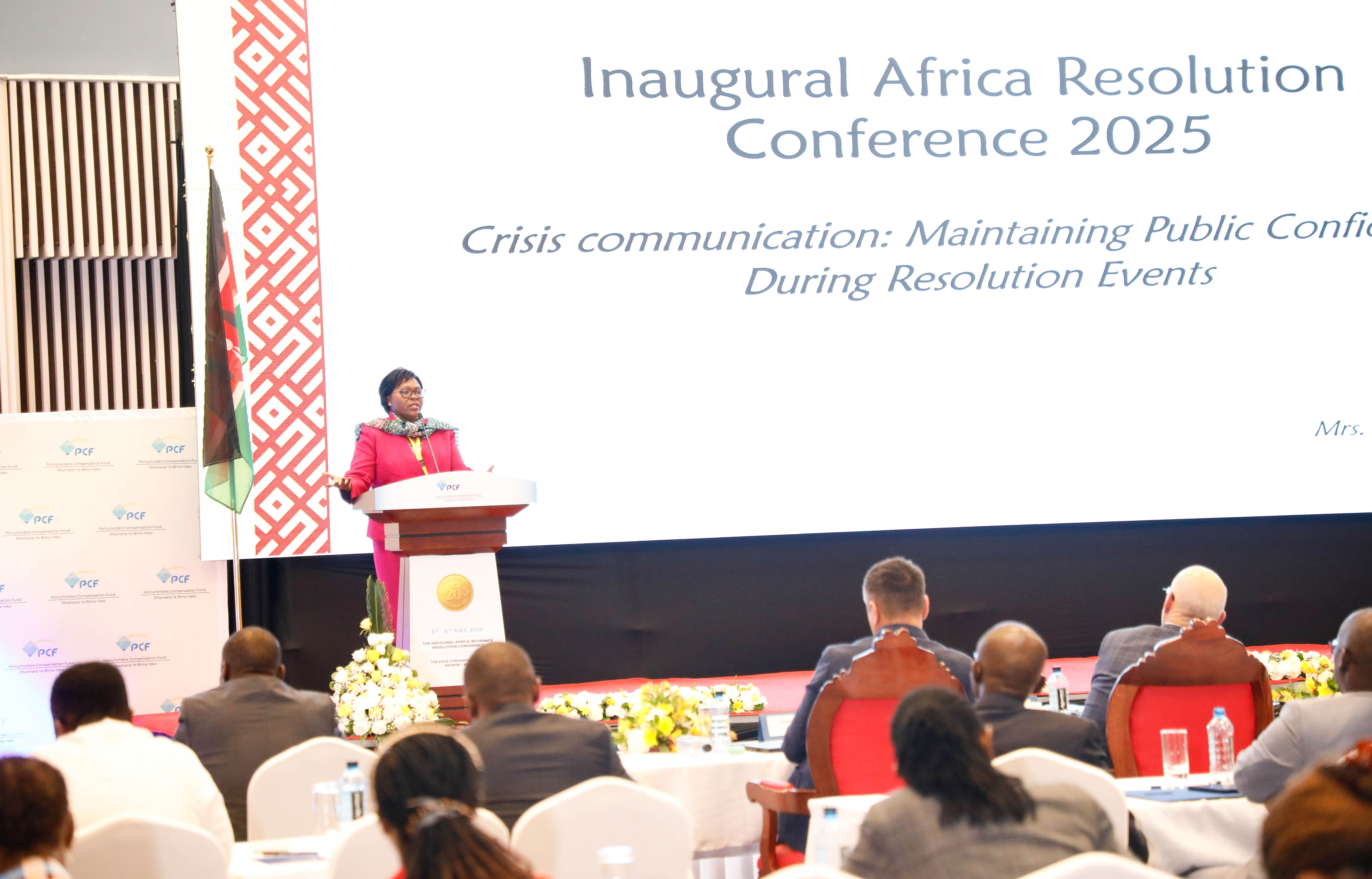 Mrs. Hellen Chepkwony giving a presentation on Crisis Communication: Maintaining Public Confidence During Resolution Events.